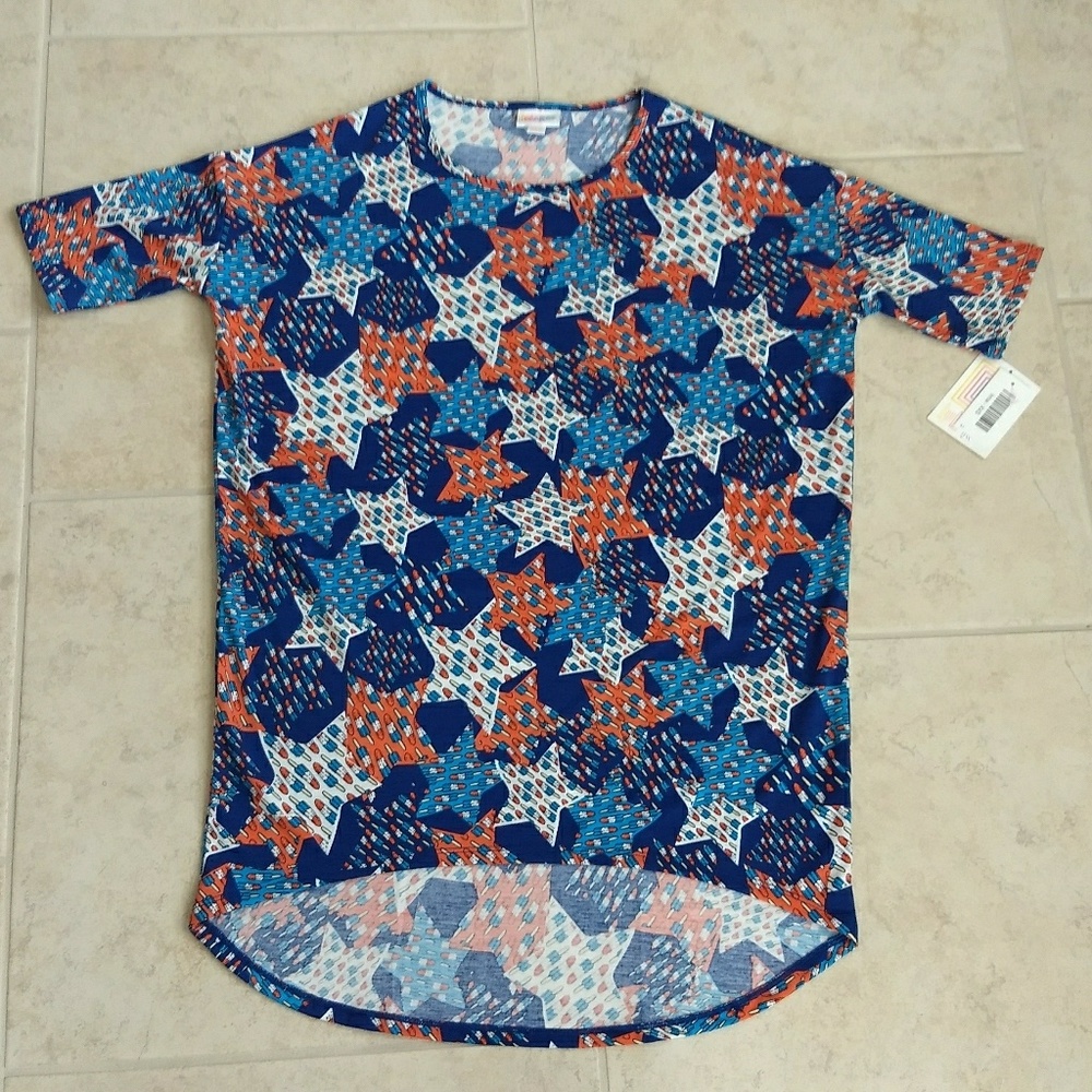 LuLaRoe Irma Top Patriotic Bomb Pops XXS